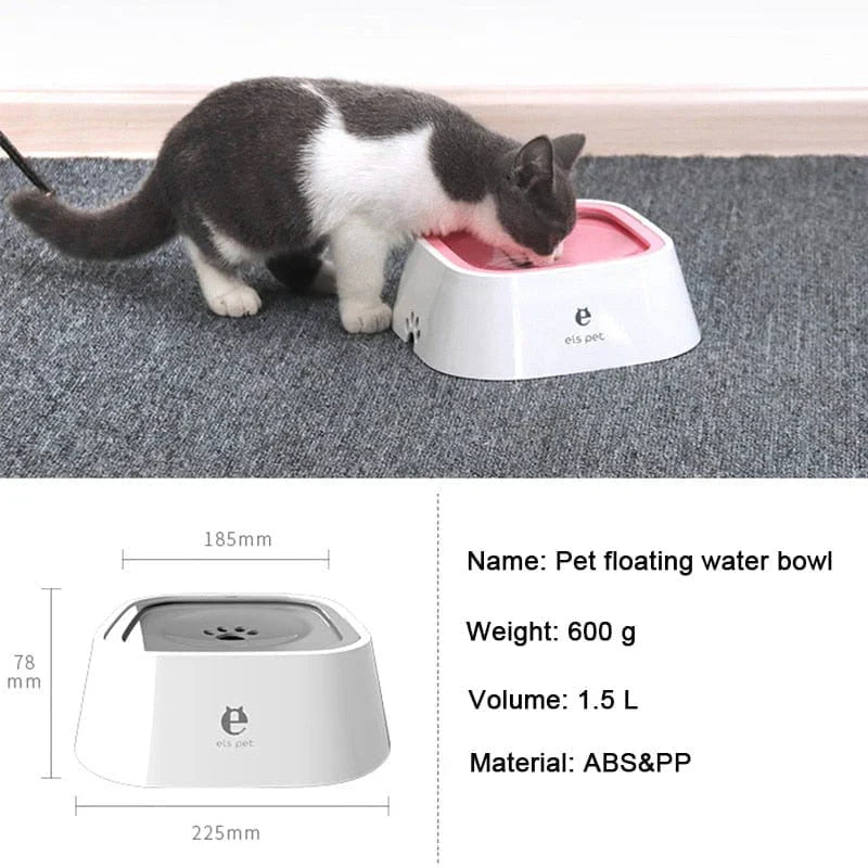 Dog Drinking Water Bowl with Floating Design