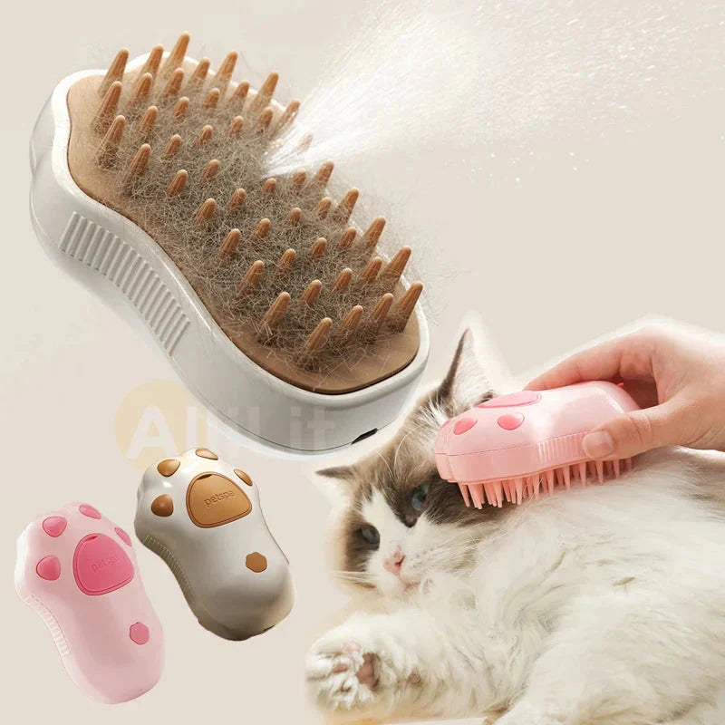 electric cat steam grooming brush