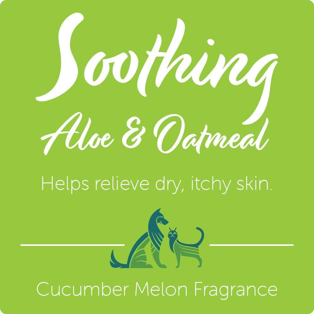 Cucumber Melon Pet Shampoo for Dogs &amp; Cats, Gentle Oatmeal Formula