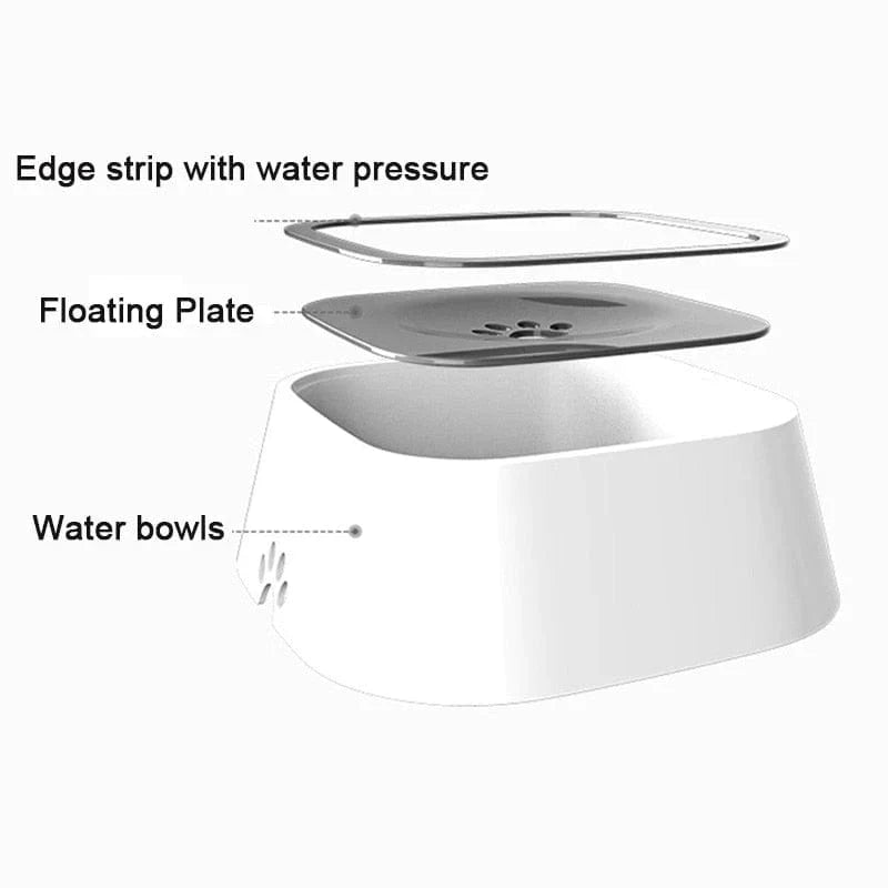 Dog Drinking Water Bowl with Floating Design