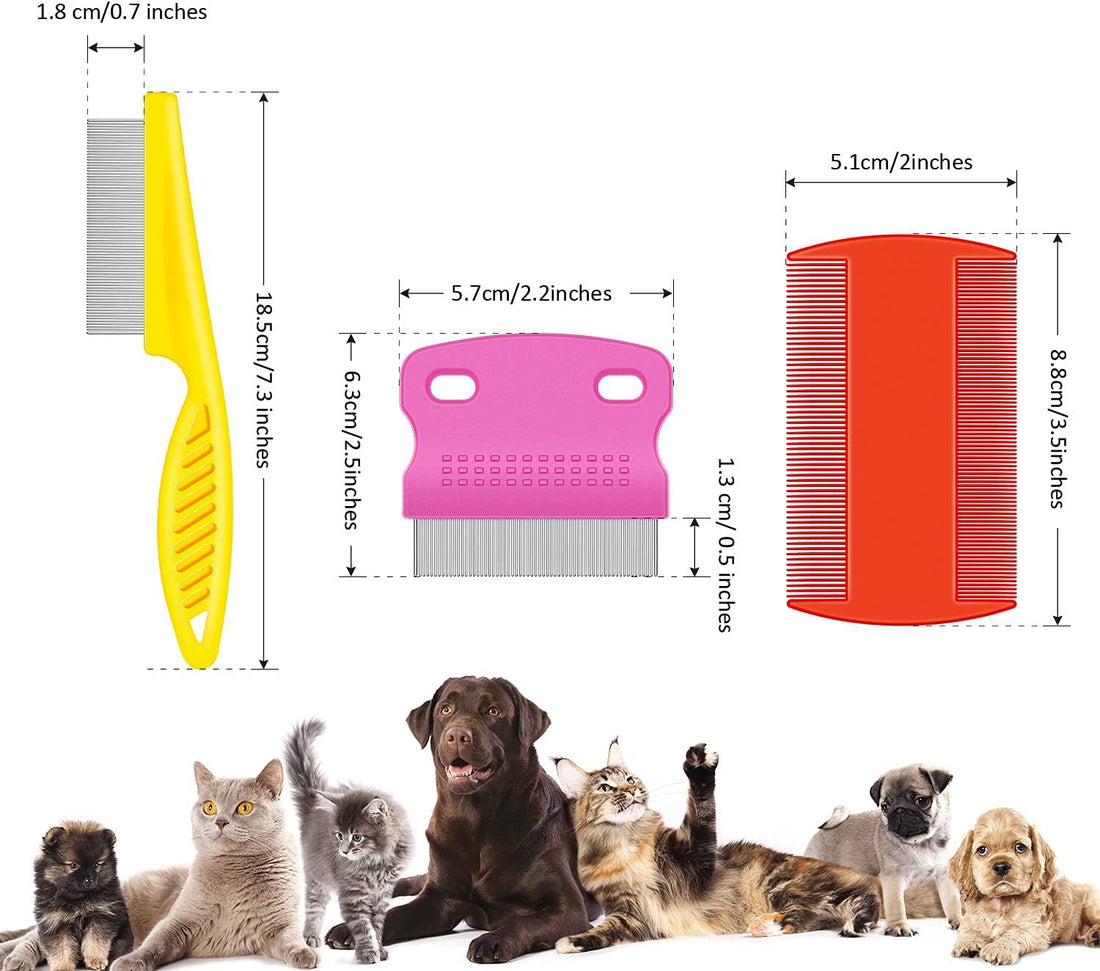 6 Pack Flea Comb Pet,White, Yellow, Green, Purple, Orange, Dark Blue