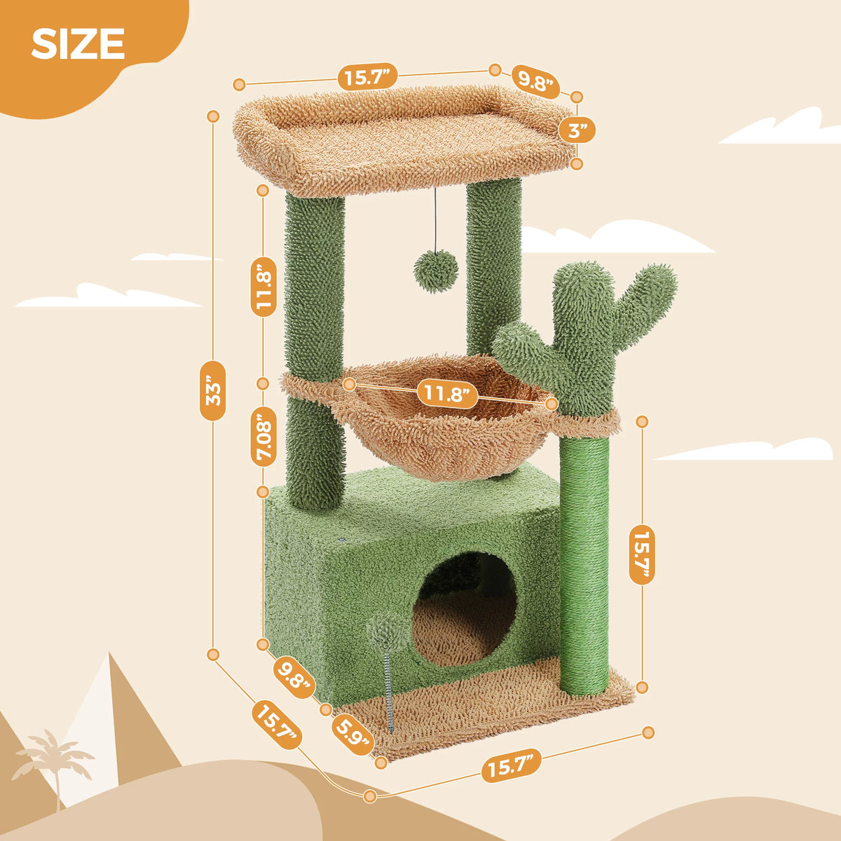 cactus cat tree for medium cats