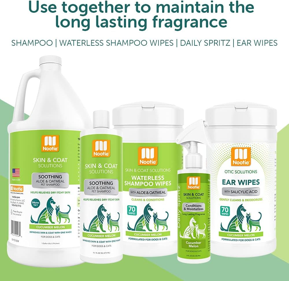 Cucumber Melon Pet Shampoo for Dogs &amp; Cats, Gentle Oatmeal Formula